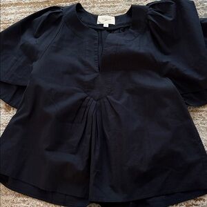 Pomander Place Navy Finley Flutter Sleeve Top